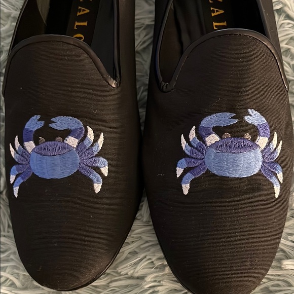 ZALO Black Flats with Blue Crab Embroidery EUC 9 - Picture 5 of 6